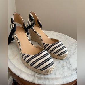 J. Crew Wedge Heel Espadrilles with Ankle Wraps, 7.5, NWOT
